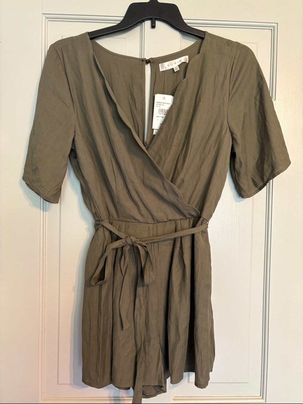 NEW Row A Olive Green Short Sleeve Shorts Romper